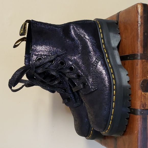 Dr. Martens Shoes - NWT Crackle Black Molly  Suede Dr Marten